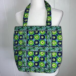 Tinsley Blake Collection Vibrant Green & Blue Patterned Women’s Quilted Tote Bag